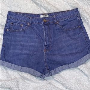 Jean shorts.